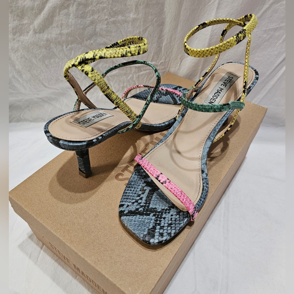 Steve Madden Multi Colored Heels Strappy Design